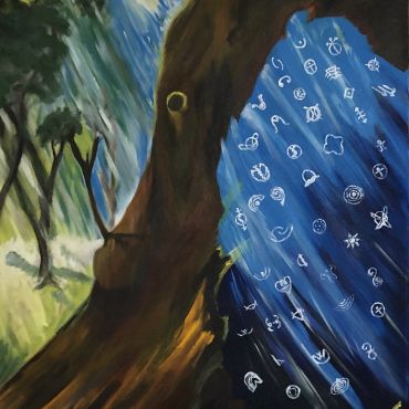 Lebensberatung Runa Runge - Gemalter Kristallbaum